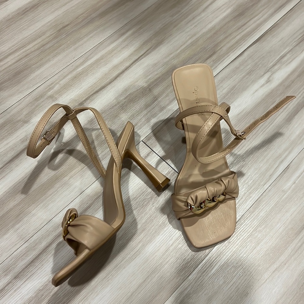 Open edit sandal heels size 7.5 beige